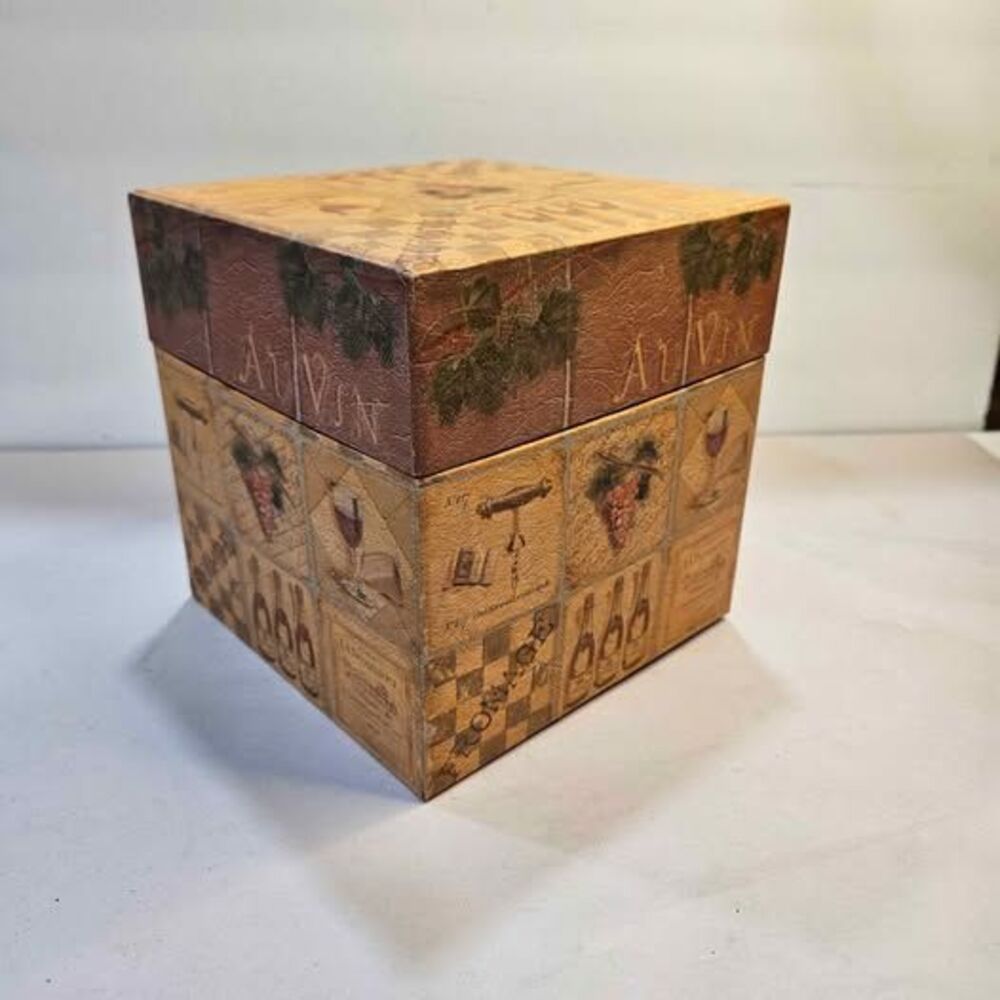 Wine Themed Decorative Storage Box with Lid